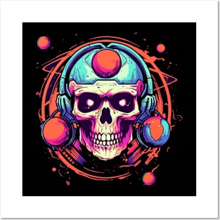 Psychedelic Astronaut Skull Posters and Art